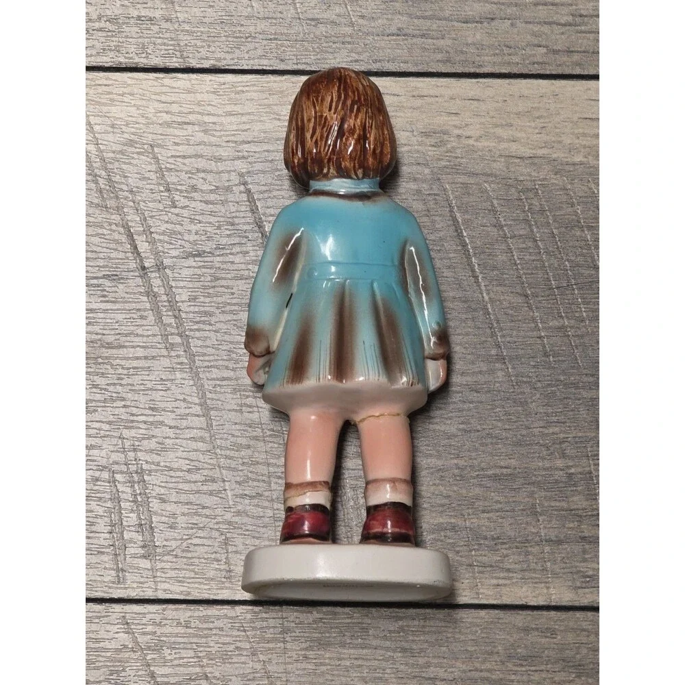 VTG Inarco Caroline Kennedy Bisque Figurine in Blue Coat E-1845 Made in USA